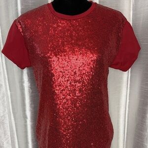Axis Sequence Red Short Sleeve Mini Dress Pockets Women’s Small